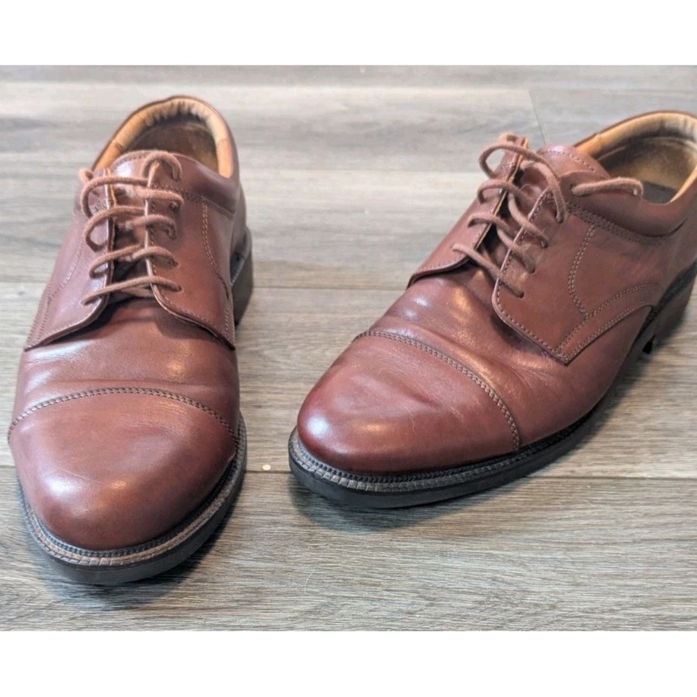 Johnston & Murphy 10.5 M‎ Shoes Brown Oxford Leather Lace Up Classic Timeless